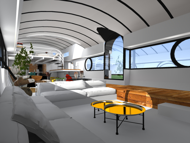Loft flottant — Étude d’un volume lumineux sur l’eau